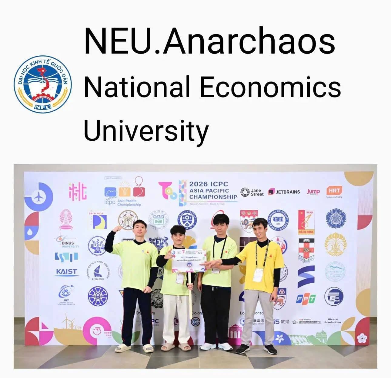 Đội tuyển Olympic Tin học FDA – NEU giành quyền tham dự Chung kết Toàn cầu ICPC World Finals 2026
